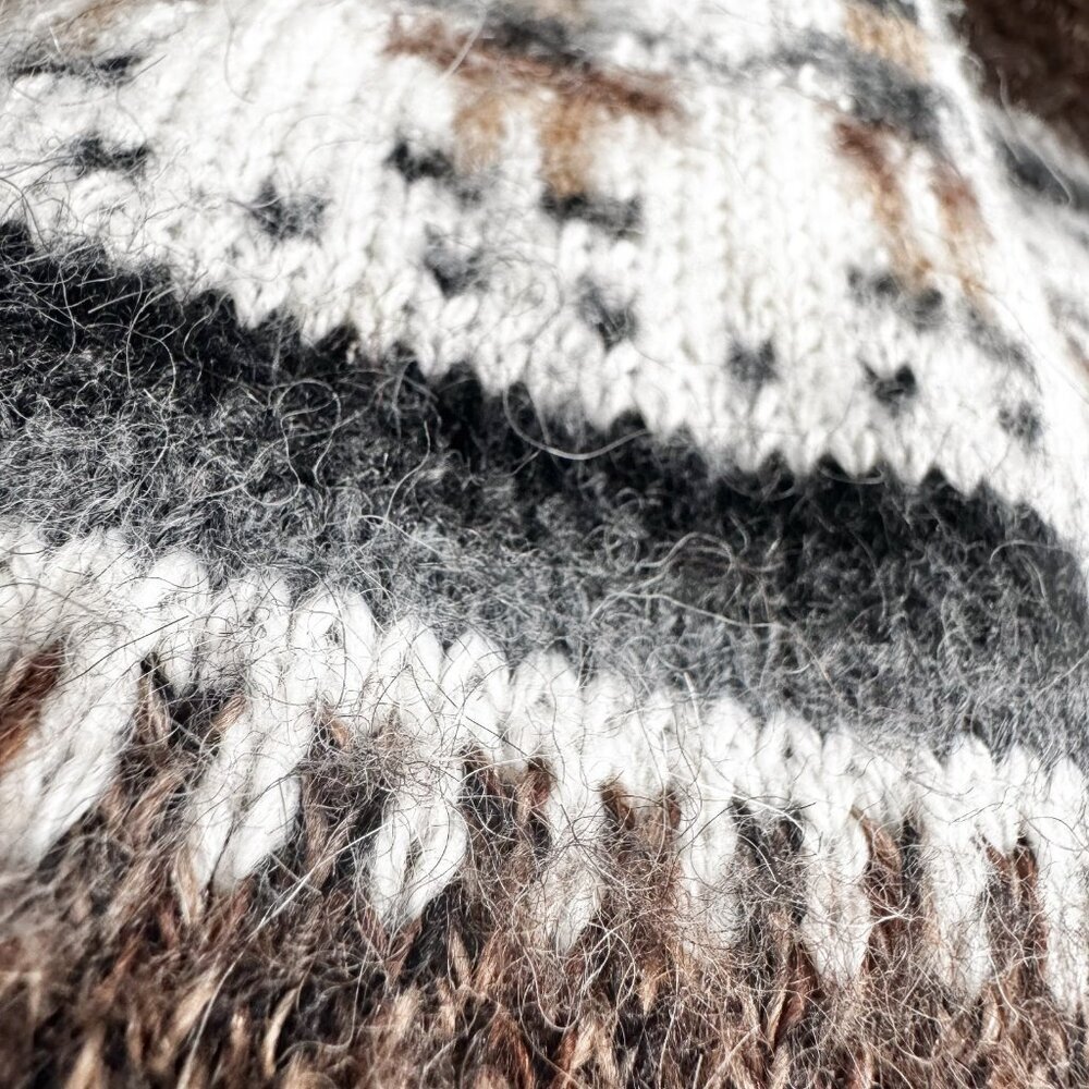 Ethnic Alpaca Wool Blend Handmade Sweater S - Picture 4 of 6